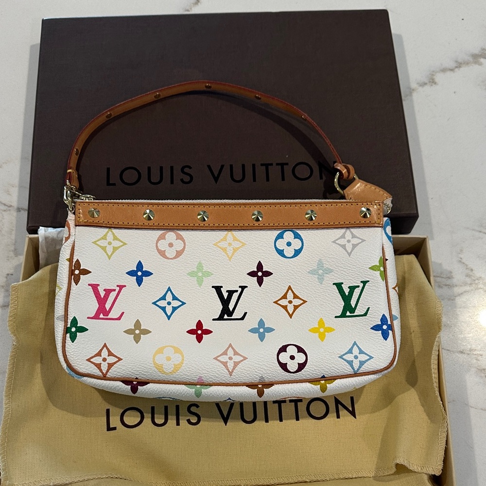 Louis Vuitton Murakami White Multicolor Monogram Pochette